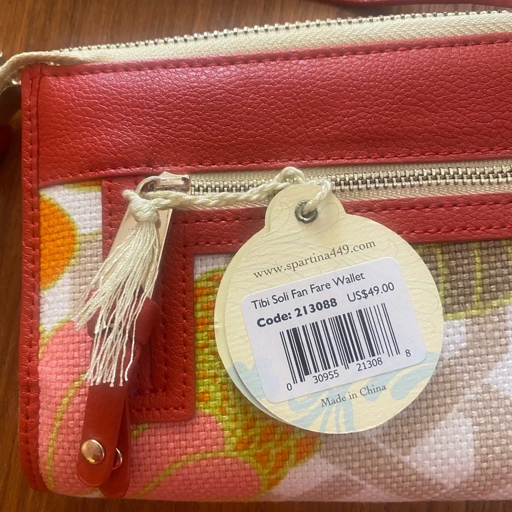 Spartina 449 Red and Pink Floral Wristlet NWT - Picture 5 of 7
